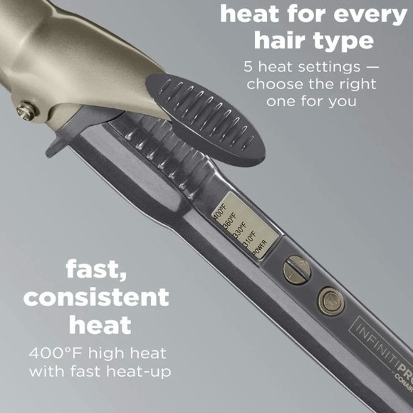 Conair Infinitipro Nano Tourmaline Ceramic 1.25" Curling Iron & Barrel Sleeve - Picture 11 of 12